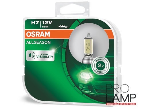 Галогеновые лампы Osram Allseason H7 64210ALS-HCB