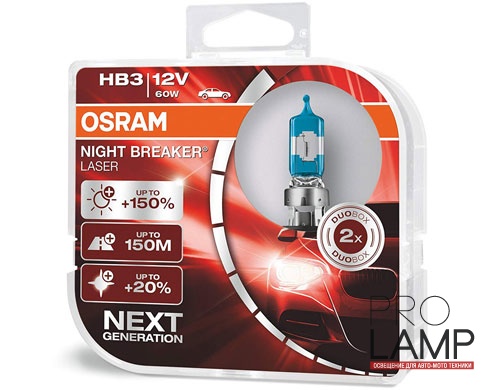 Галогеновые лампы Osram Night Breaker Laser NG HB3 - 9005NL-HCB