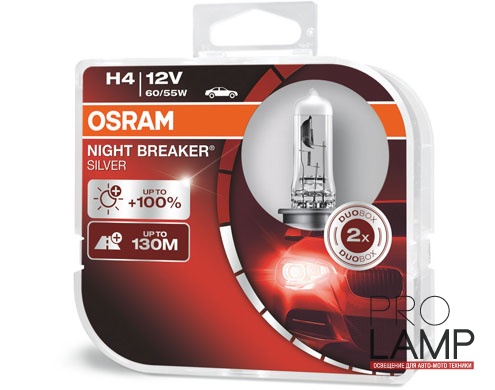 Галогеновые лампы Osram Night Breaker Silver H4 - 64193NBS-HCB