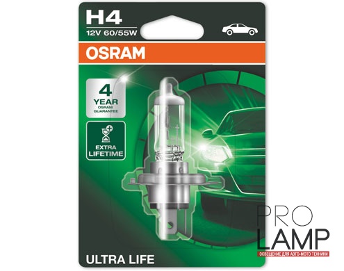 Галогеновые лампы Osram Ultra Life H4 - 64193ULT-01B